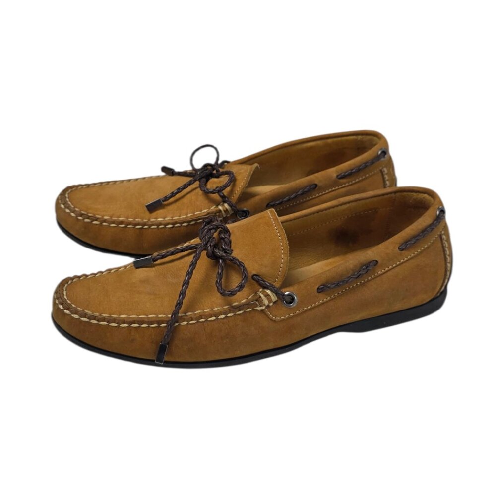 Peter Millar Men's Leather Boat Shoes, Brown, Loafers, Driving Shoes, Size 8M